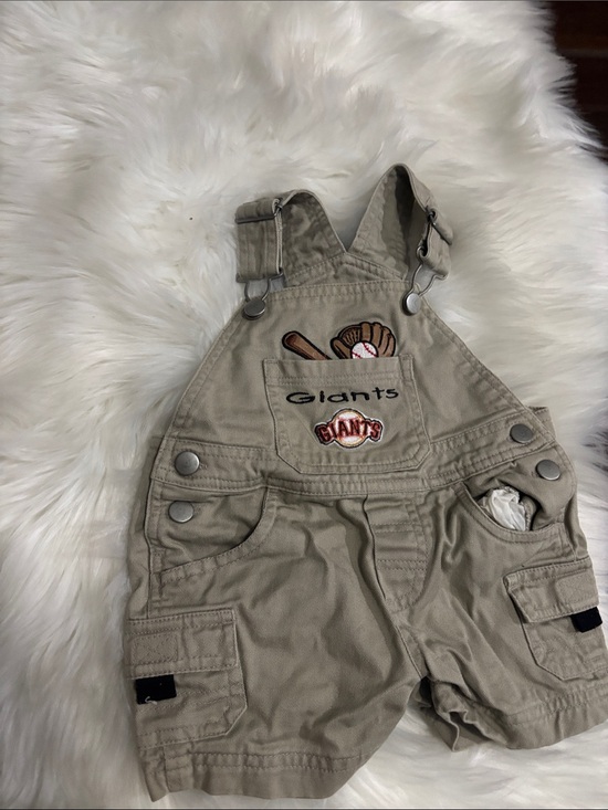 Other - SF Giants Embroidered Khaki Kids Overalls 6-9 Months